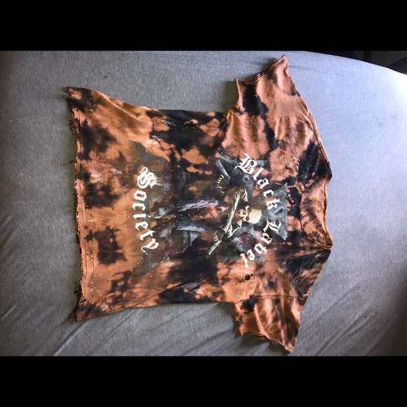 Custom acid distressed black label society tee - Picture 2 of 3
